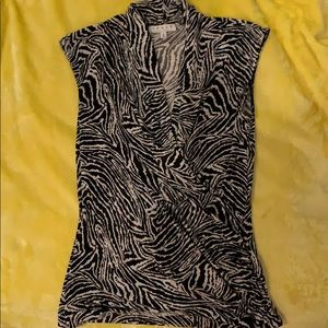 Zebra print cap sleeve top. Size small